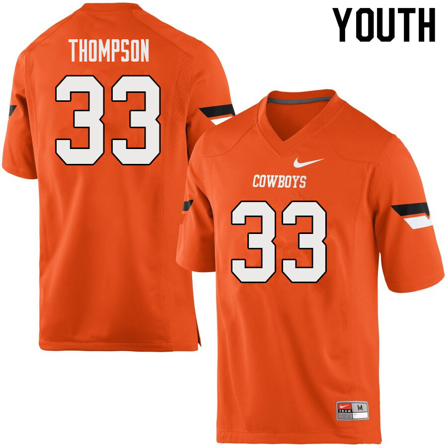 Youth #33 Cole Thompson Oklahoma State Cowboys College Football Jerseys Sale-Orange - Click Image to Close